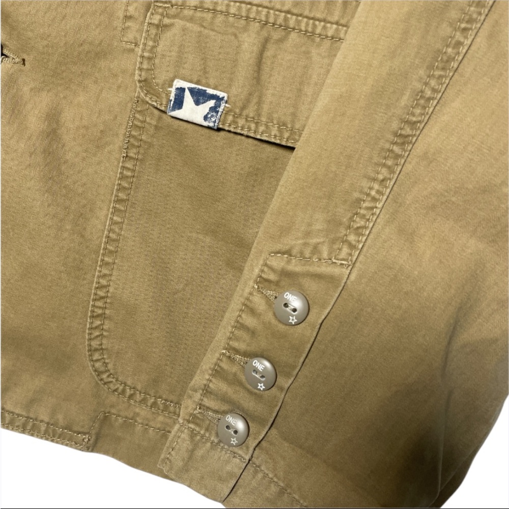 Converse Mens y2k Tan Military Field blazer Jacket Notched Lapel size large - Picture 3 of 5